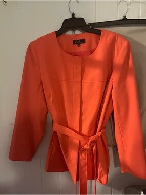 Orange Belted Women's Jacket